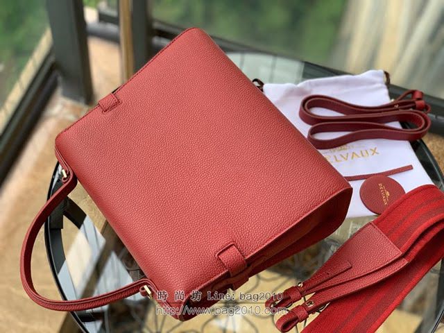 DELVAUX女包 tempete GM手袋 牛頸紋牛皮 德爾沃女手提包 手腕包 DL0028酒紅色 Delvaux單肩包  fcs1213